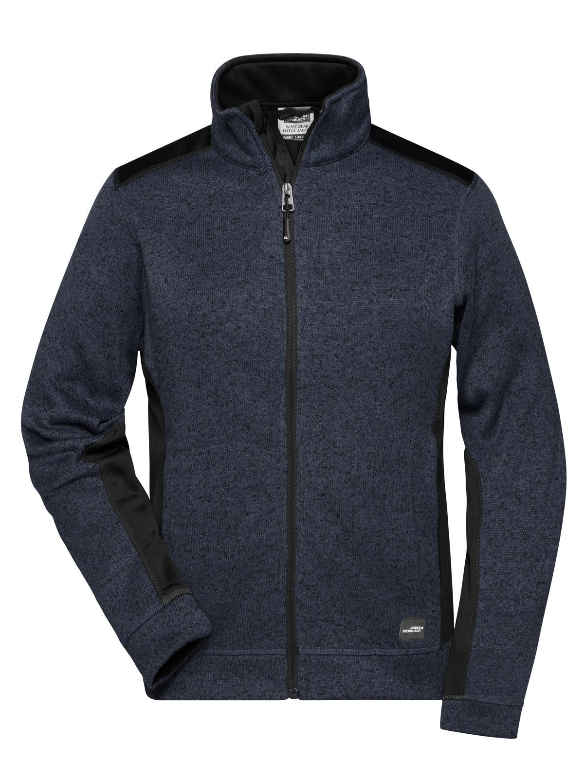 Ladies´ Knitted Workwear Fleece Jacket -STRONG- - CBMBL - CARBON MELANGE-BLACK