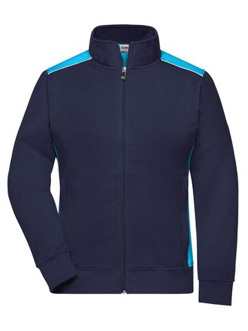 Dames werksweatjack - Niveau 2 - NYTU - MARINEBLAUW-TURKOOIS