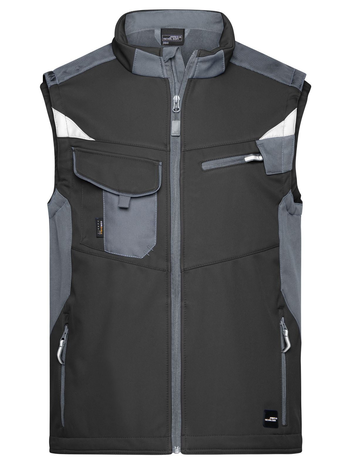 Werkvest van softshell-stof -STERK- - BLCB - ZWART-KOOLSTOF