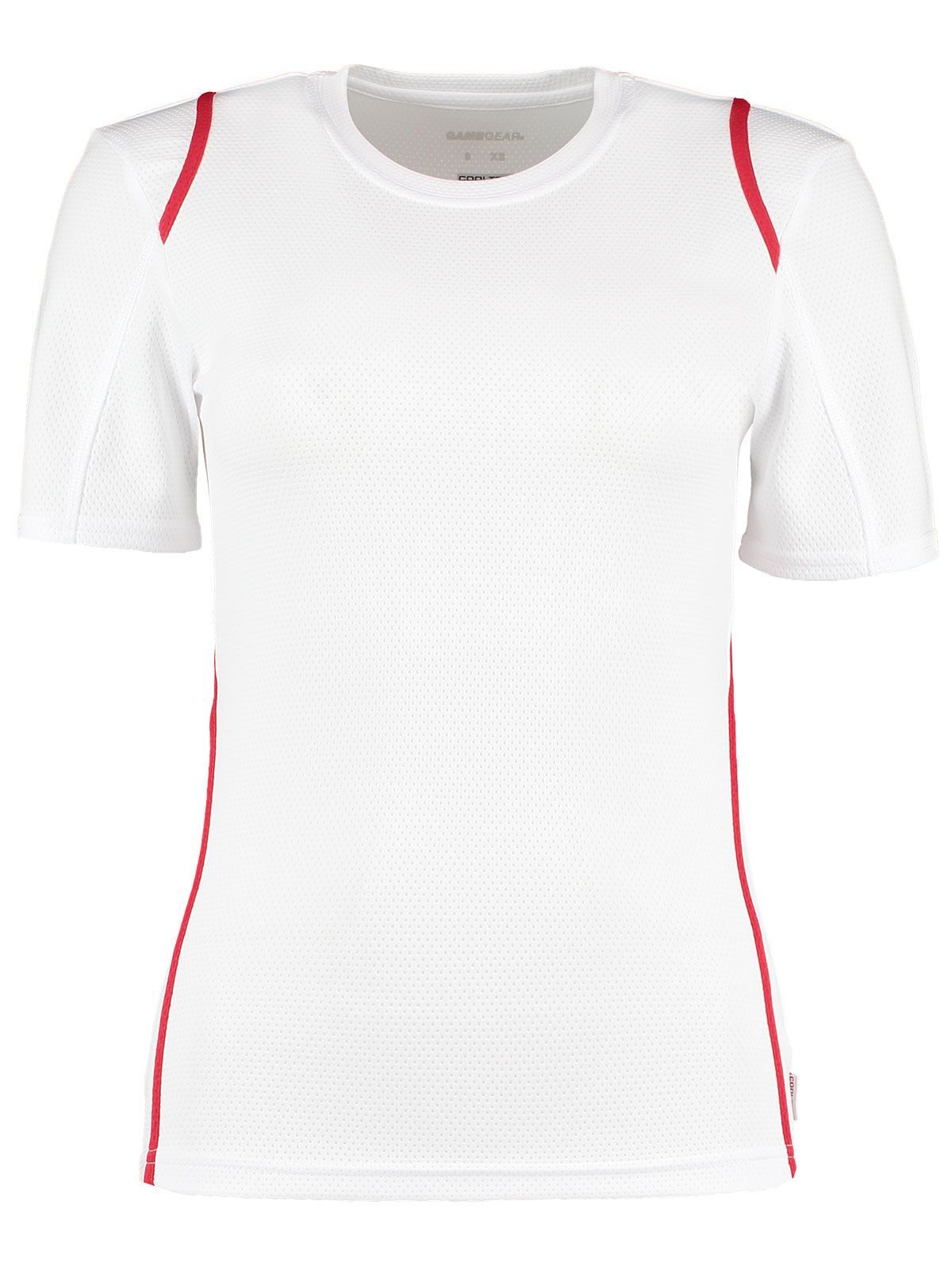 Cooltex dames T-shirt - WIT-ROOD - Wit/Rood
