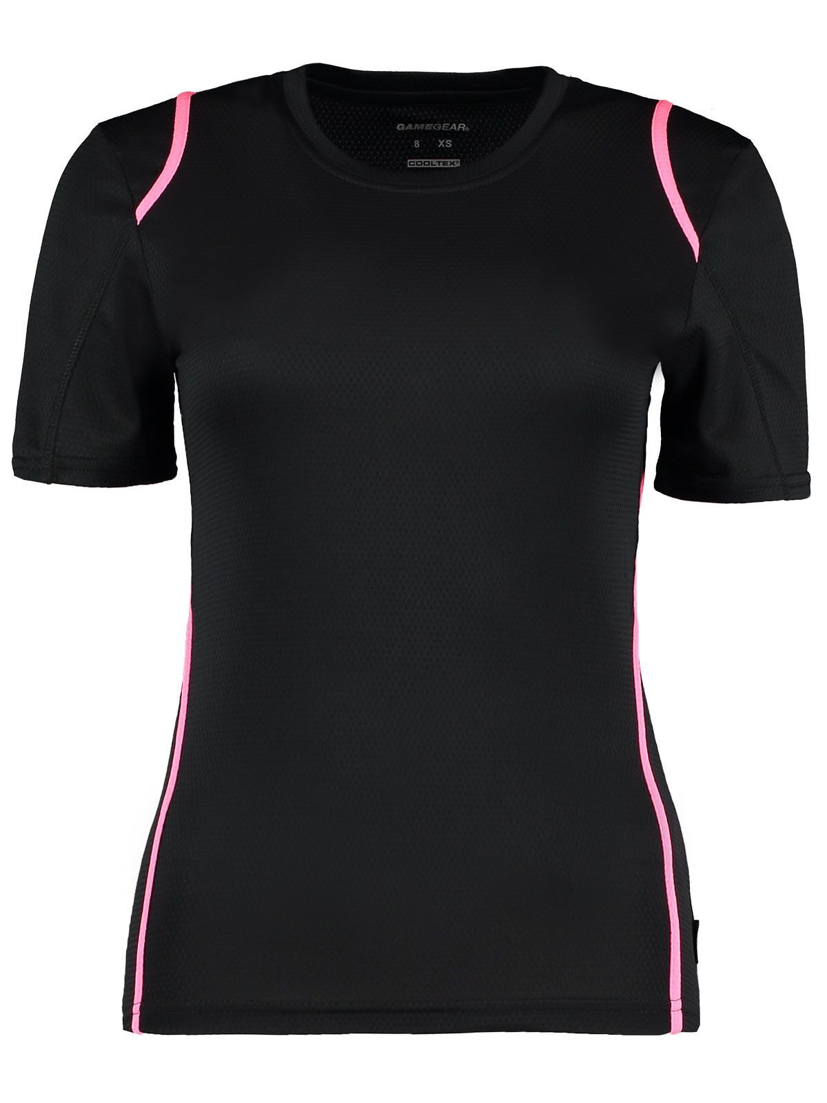 Cooltex dames T-shirt - BLK-FLP - Zwart/Fluorescerend Roze