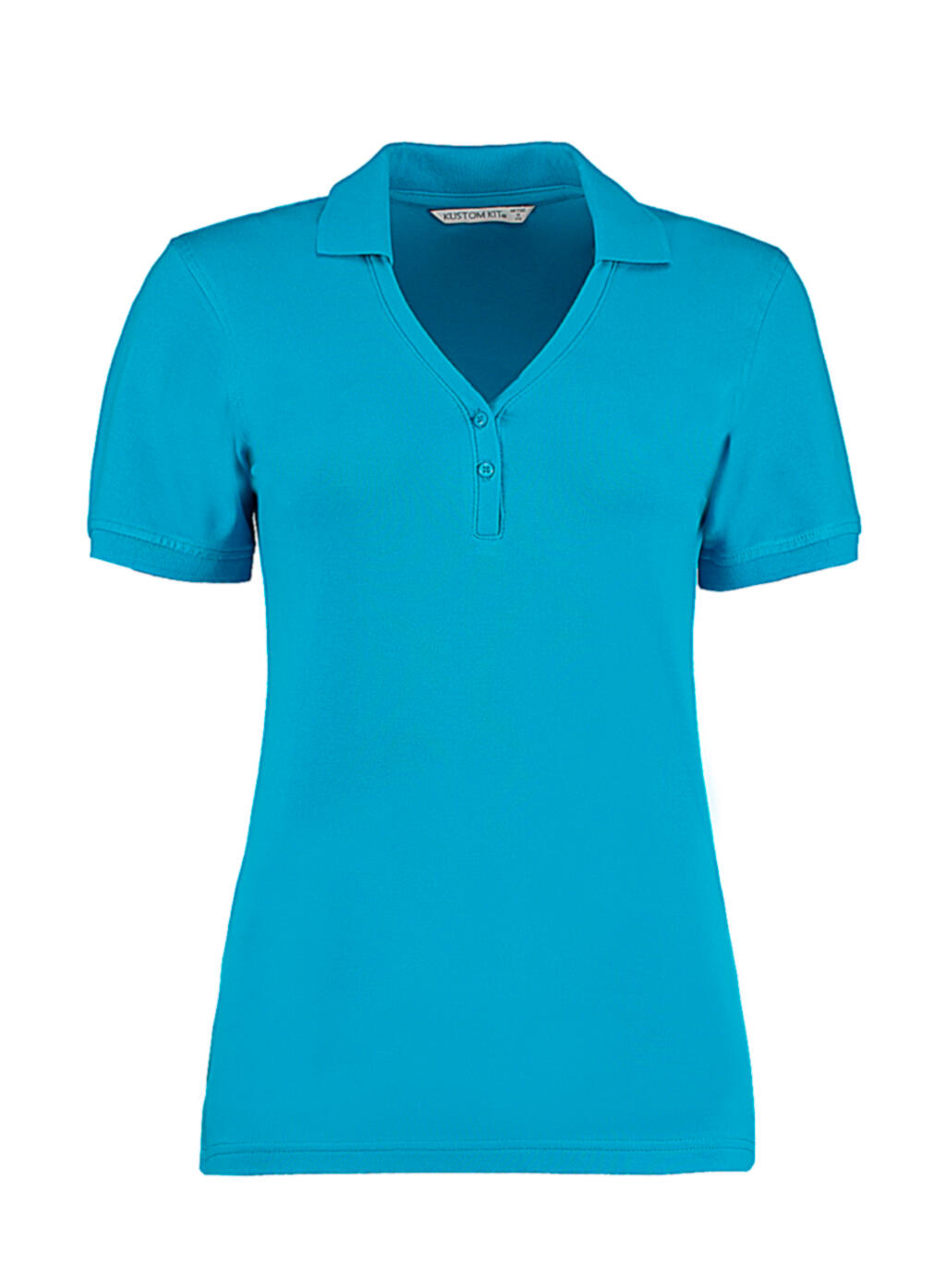 Regular Fit Comfortec® V Neck Polo - 536 - Turquoise