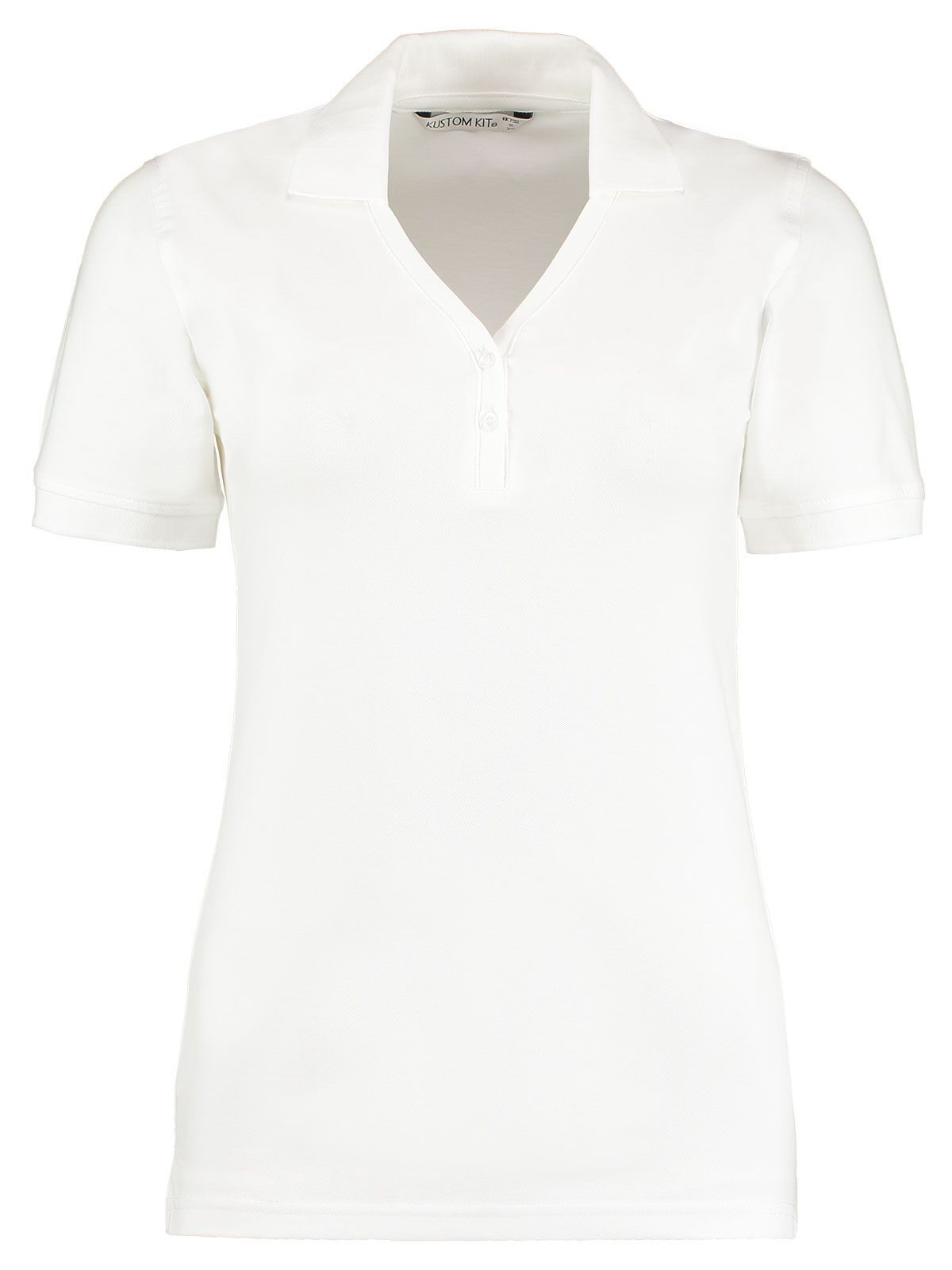 Regular Fit Comfortec® V Neck Polo - WHI - White
