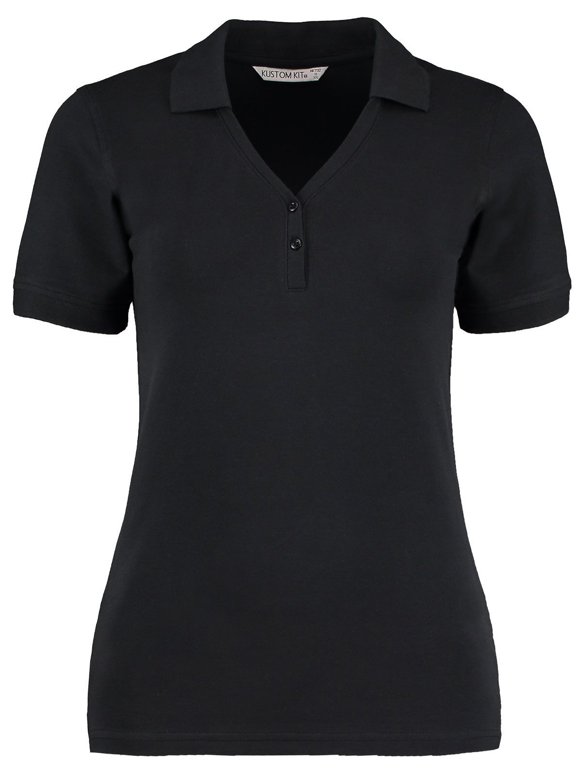 Regular Fit Comfortec® V Neck Polo - BCK - Black