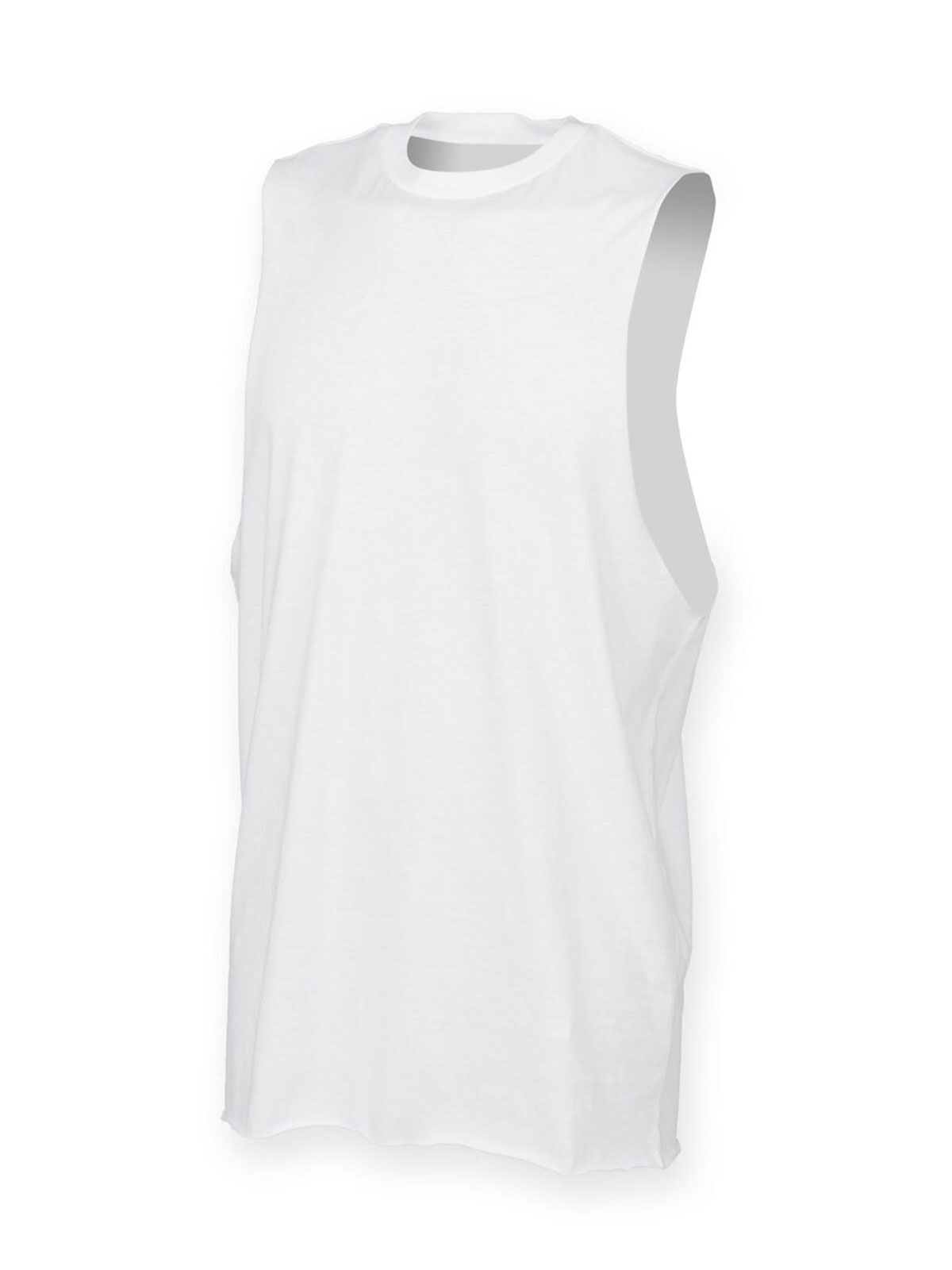 Herenvest met hoge hals en schuine armsgaten - WHT - Wit