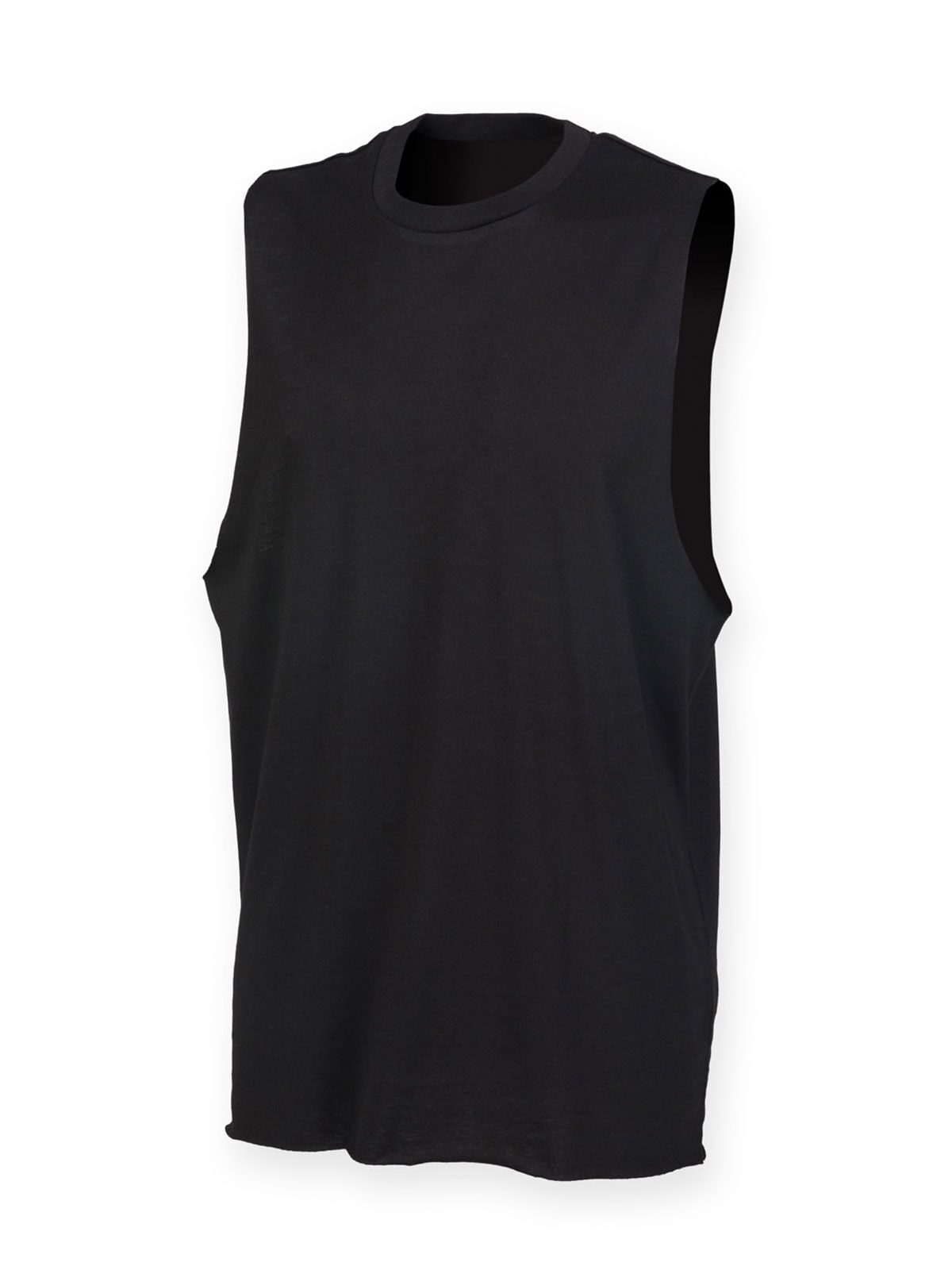 Herenvest met hoge hals en schuine armsgaten - BLK - Zwart