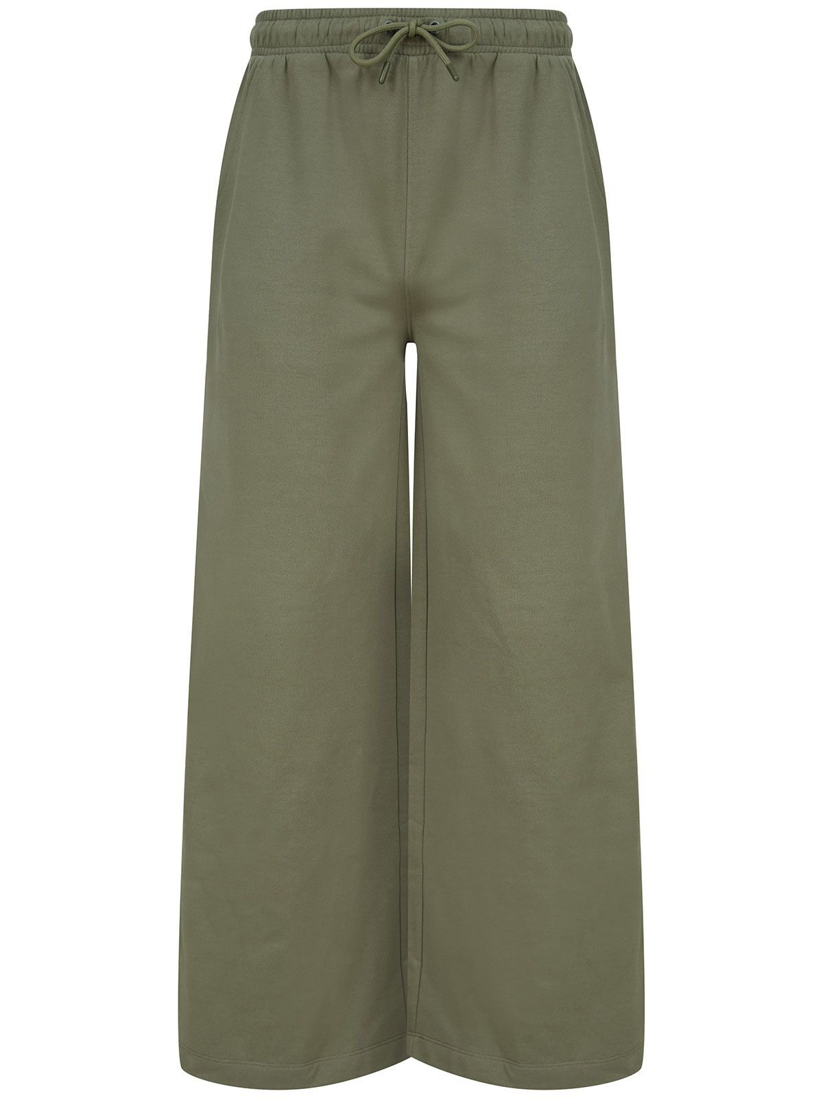 Women's Sustainable Fashion Wide Leg Joggers - KHA - Khaki