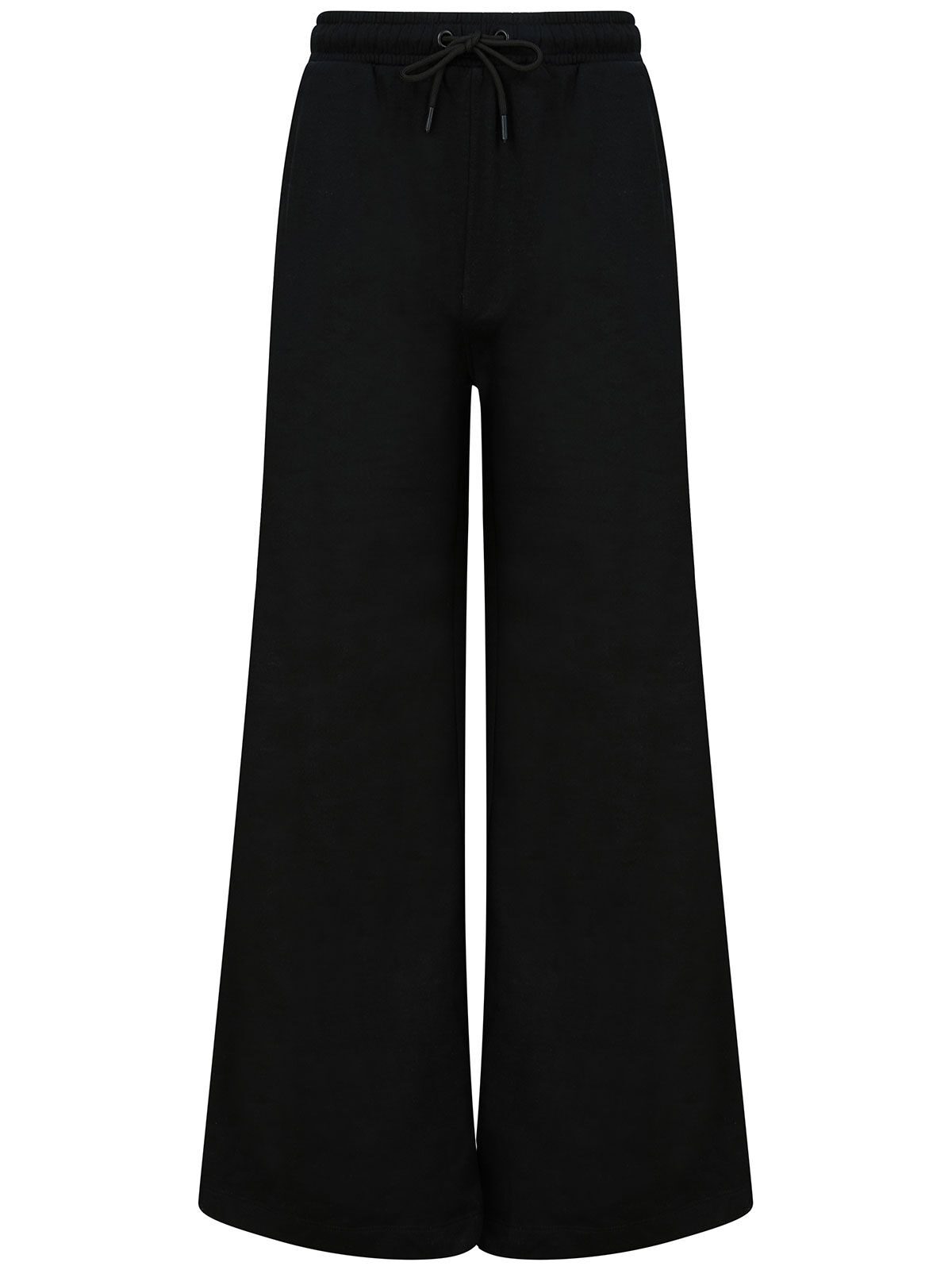 Women's Sustainable Fashion Wide Leg Joggers - BLK - Black