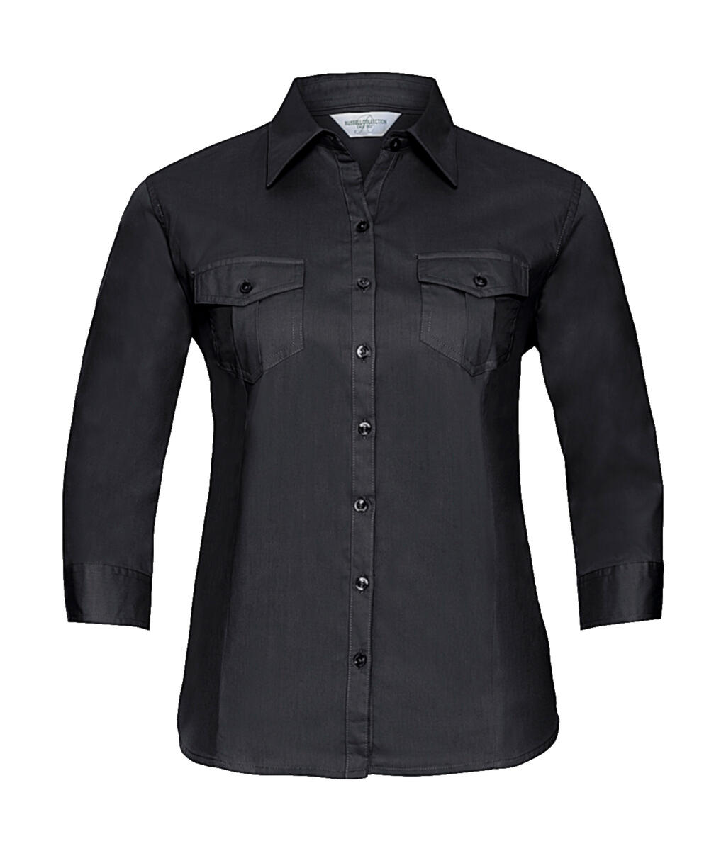 Women's 3/4 sleeve shirt with cuff - 36 - Black