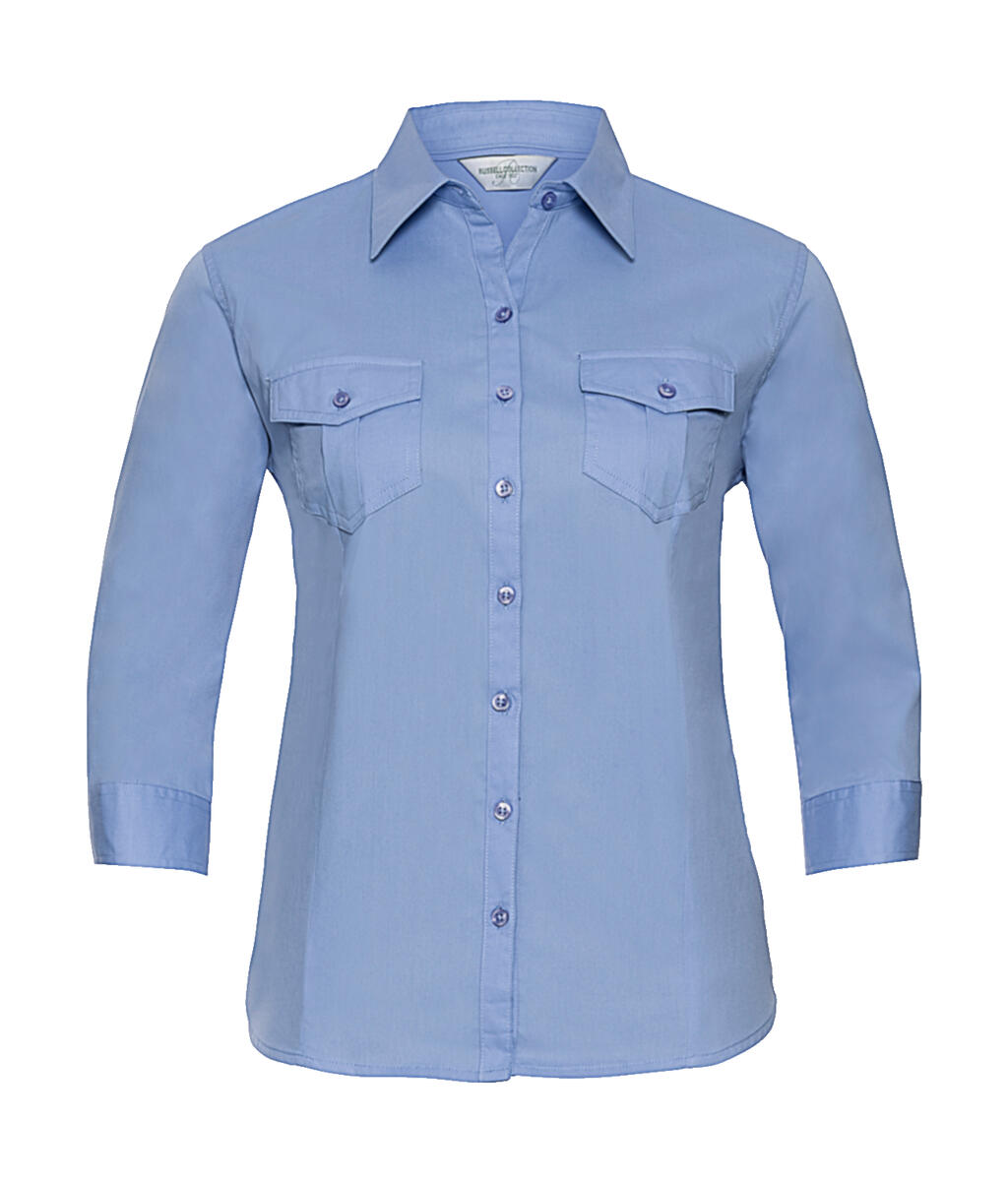 Women's 3/4 sleeve shirt with cuff - BL - Blue