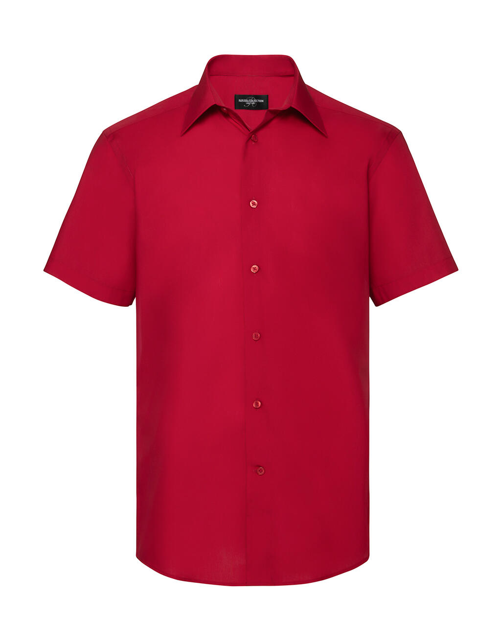 Men's short-sleeved poplin shirt - 401 - Classic Red