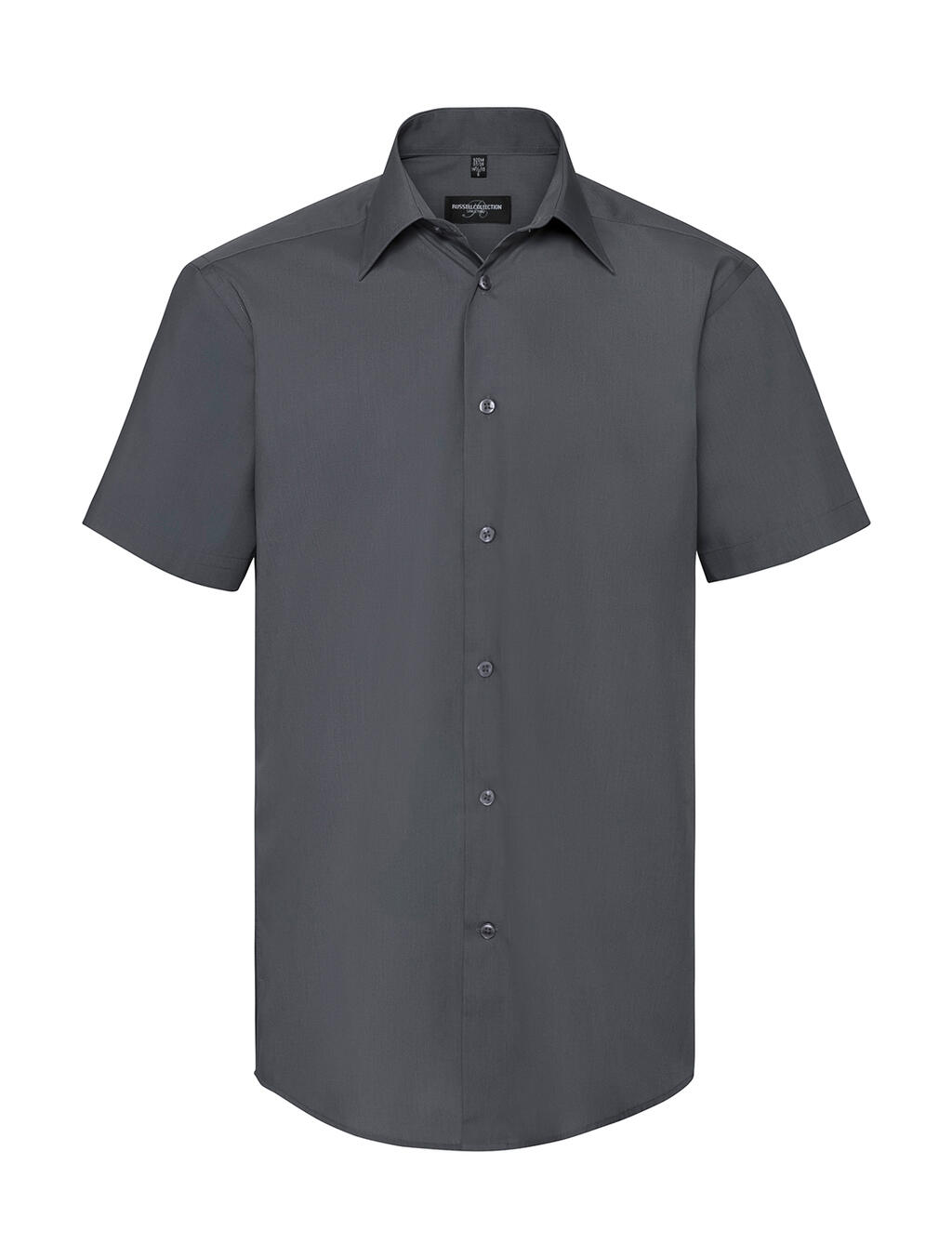 Men's short-sleeved poplin shirt - 127 - Convoy Grey