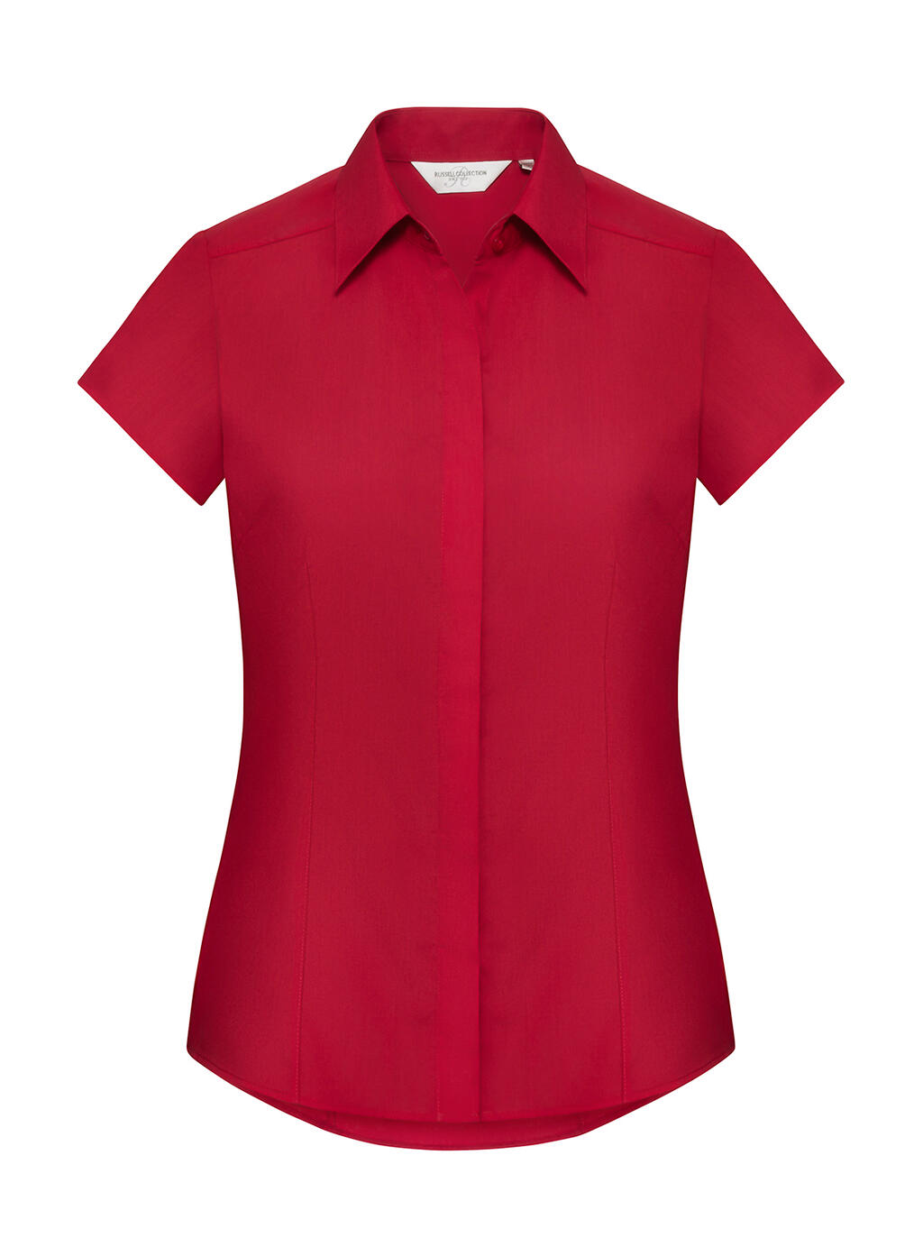 Women's short-sleeved poplin shirt - CR - Classic Red