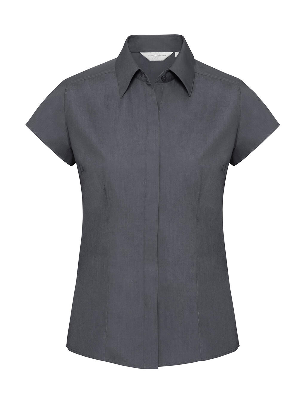 Women's short-sleeved poplin shirt - CG - Convoy Grey