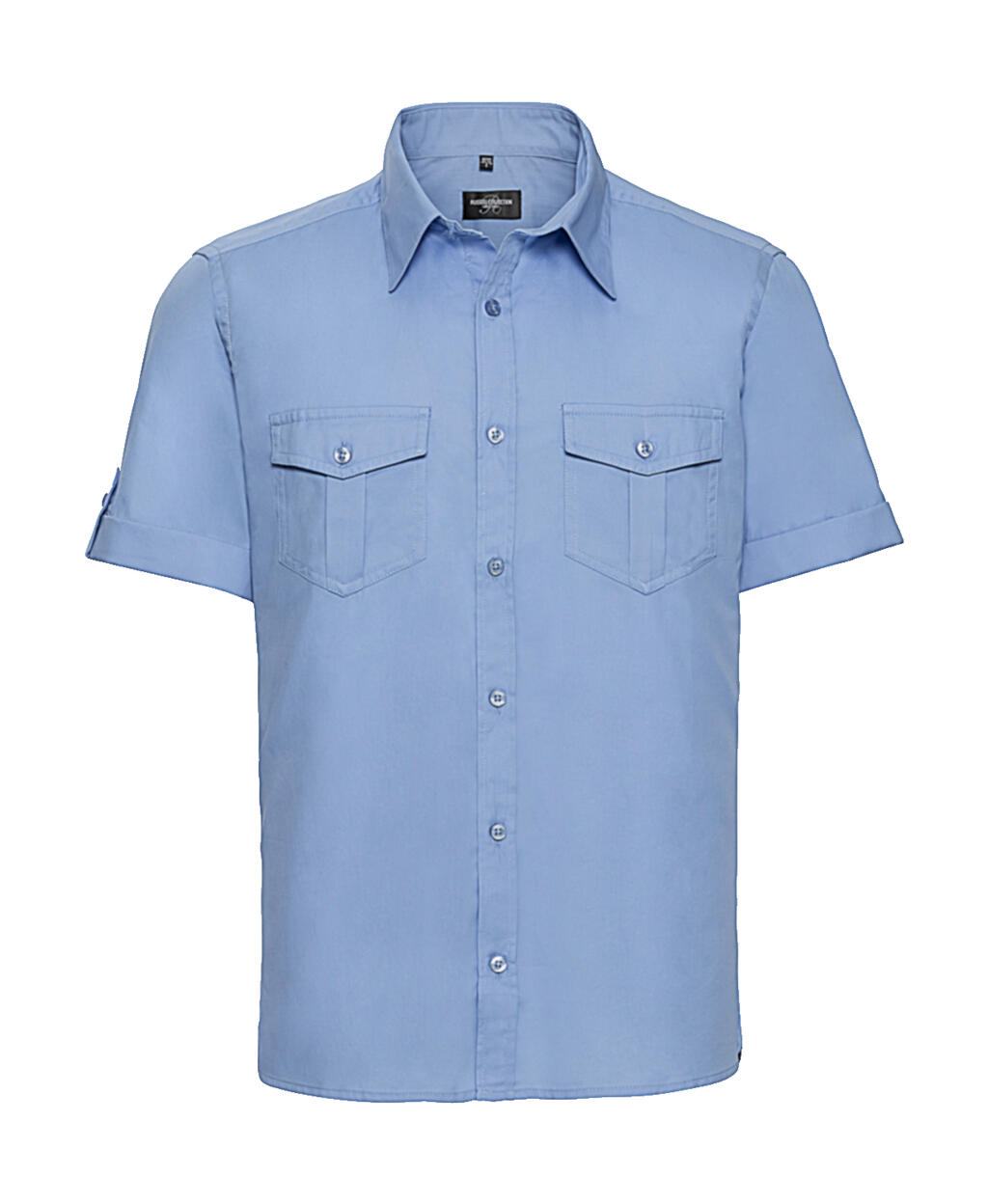 Herenoverhemd met korte mouwen en manchetten - BL - Blauw