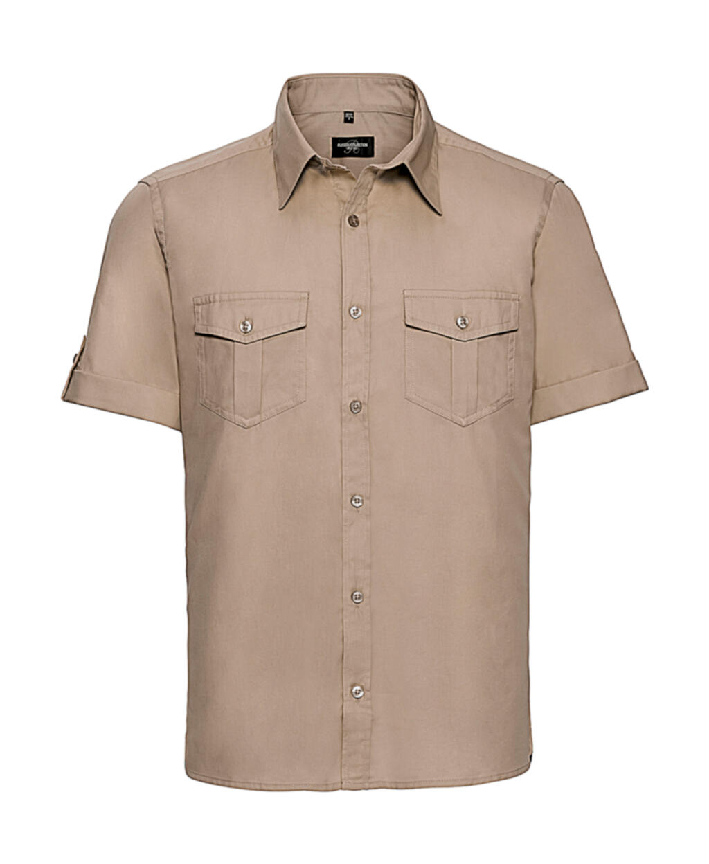 Herenoverhemd met korte mouwen en manchetten - 3M - Khaki