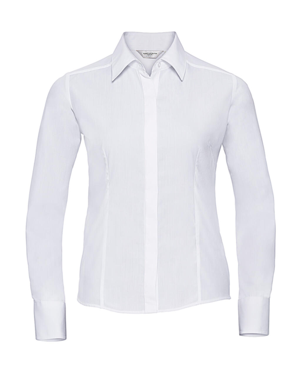 Ladies' Long Sleeve Fitted Polycotton Poplin Shirt - 000 - White