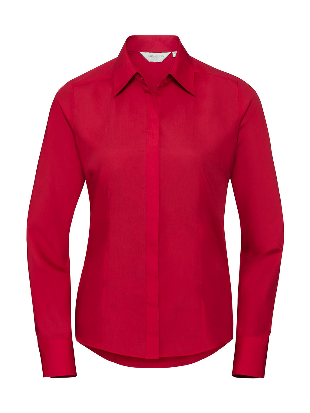 Ladies' Long Sleeve Fitted Polycotton Poplin Shirt - 401 - Classic Red