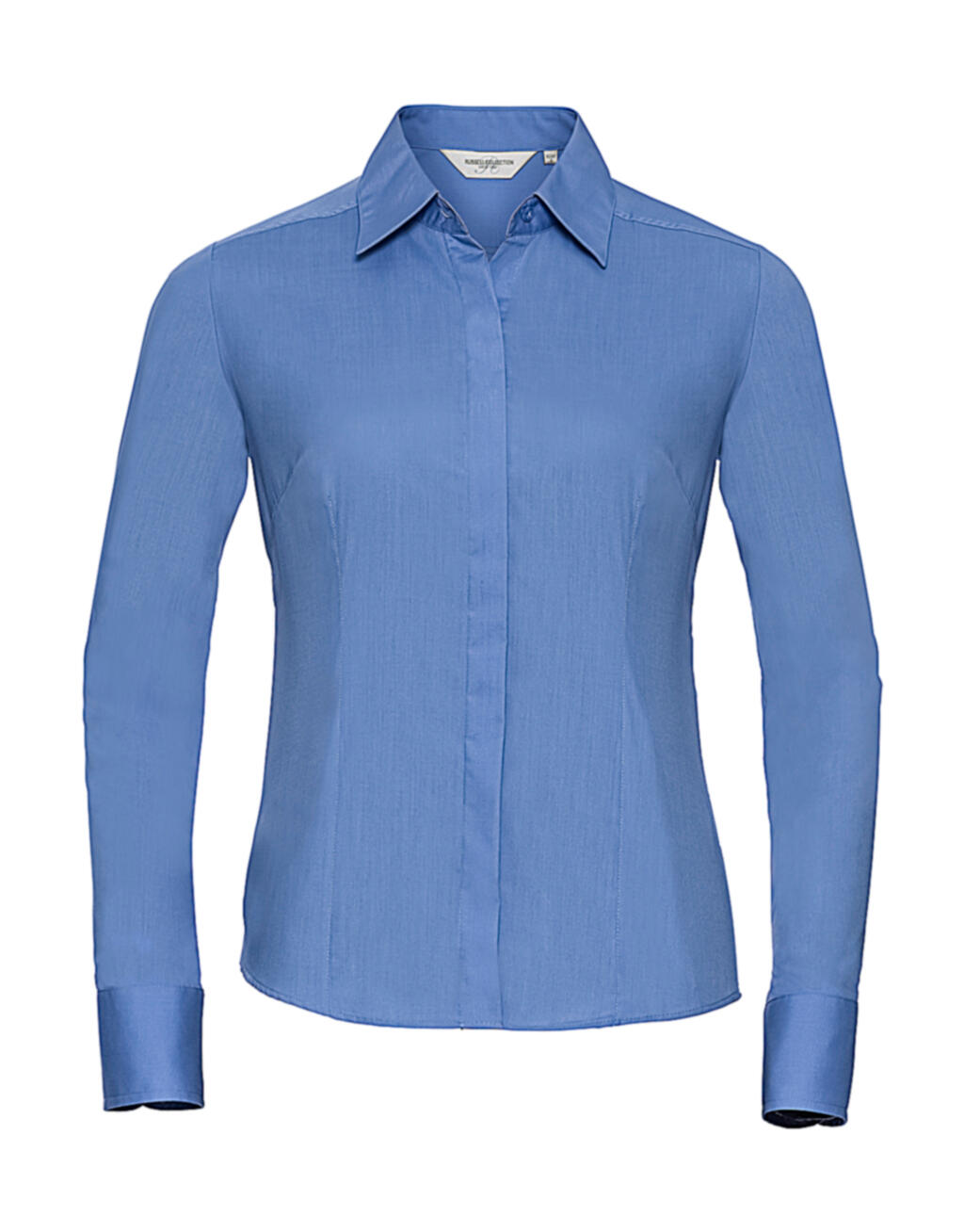 Ladies' Long Sleeve Fitted Polycotton Poplin Shirt - 233 - Corporate Blue