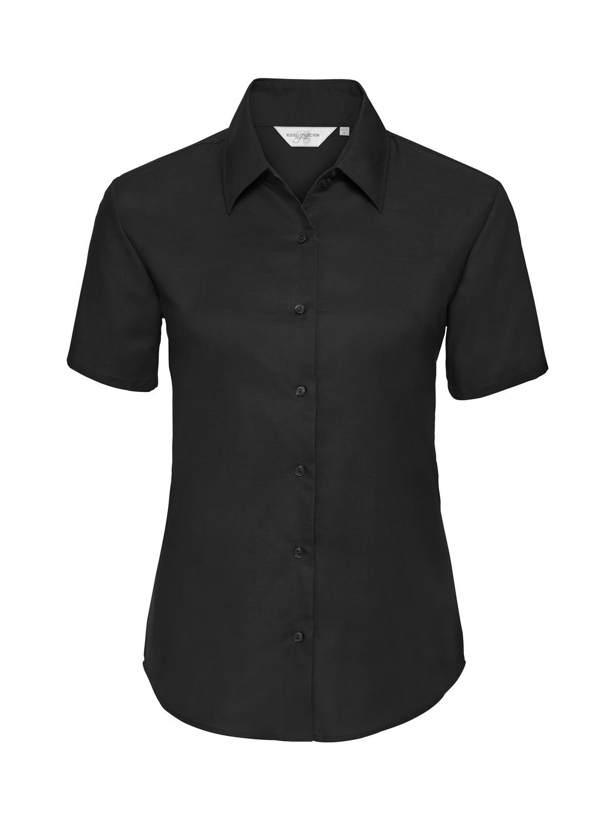 Ladies' Short Sleeve Tailored Oxford Shirt - 36 - Black