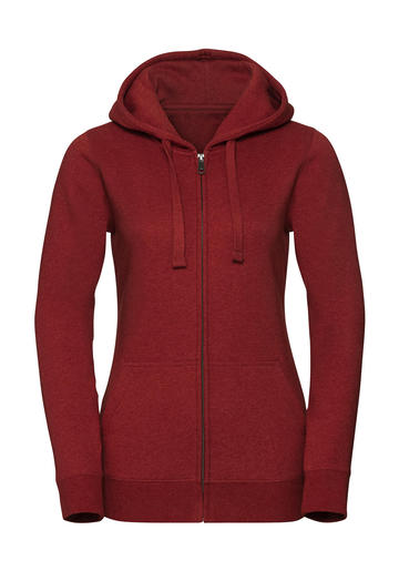 Authentic Melange Zipped Hood women's sweatshirt - BM - Brick Red Melange