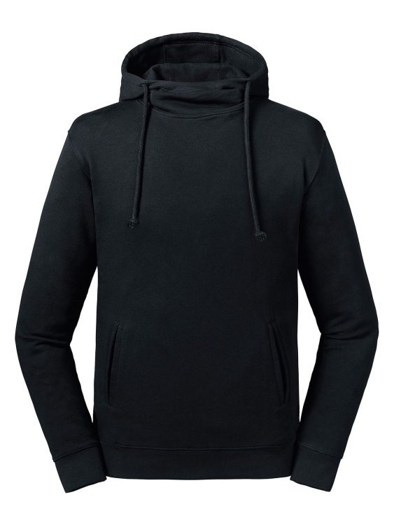 Pure biologische sweater met hoge kraag en capuchon - 36 - Zwart