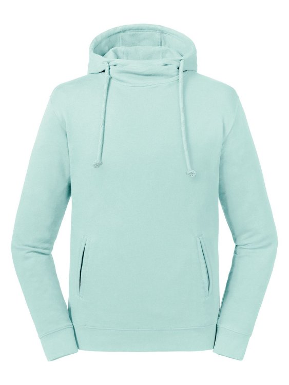 Pure biologische sweater met hoge kraag en capuchon - AQ - Water