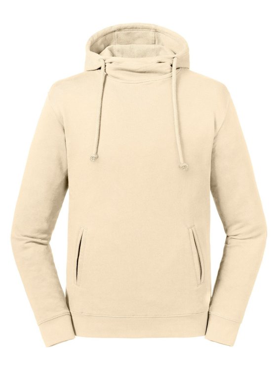 Pure biologische sweater met hoge kraag en capuchon - 60 - Natuurlijk