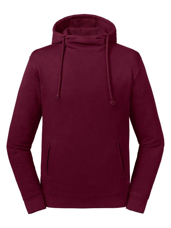 Pure biologische sweater met hoge kraag en capuchon - BUR - Bourgogne