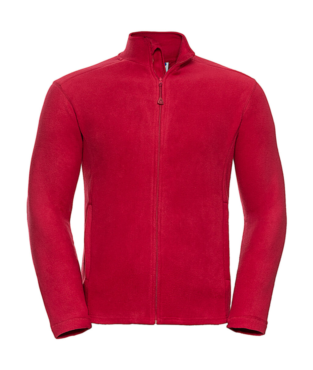 Heren microfleece trui met volledige ritssluiting - CR - Klassiek rood