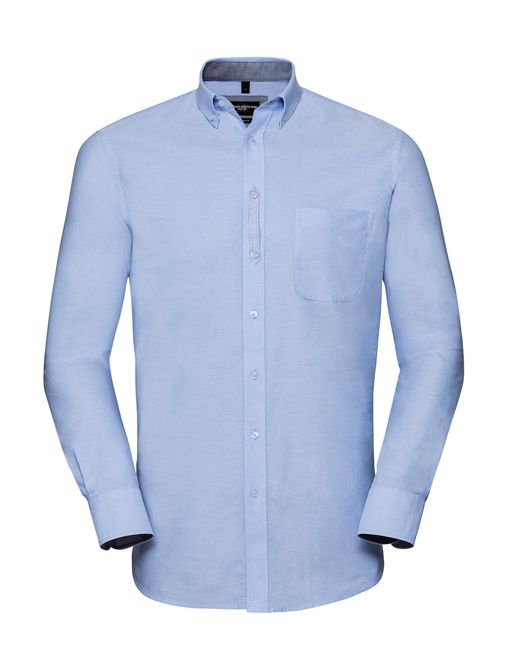 LS Getailleerd, gewassen Oxford overhemd - Oxfordblauw/Oxfordmarine