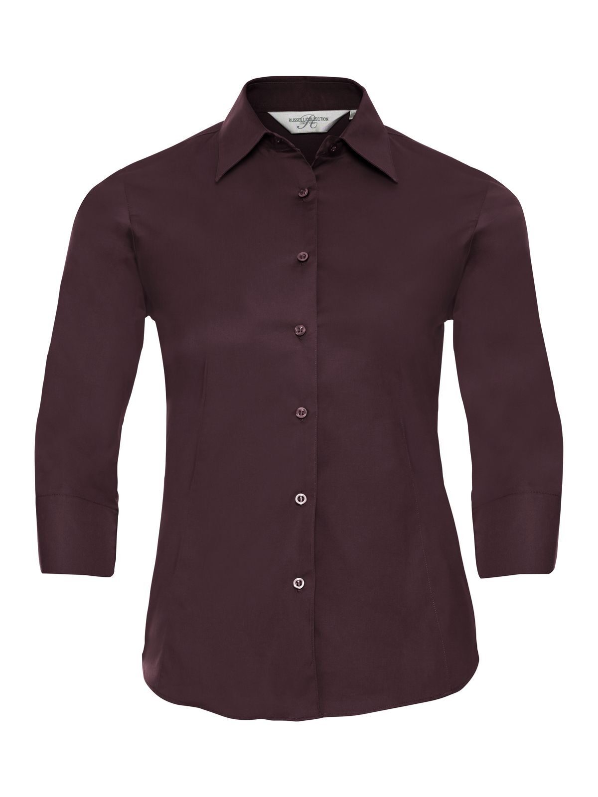 Ladies' Long Sleeve Classic Pure Cotton Poplin Shirt - PT - Port