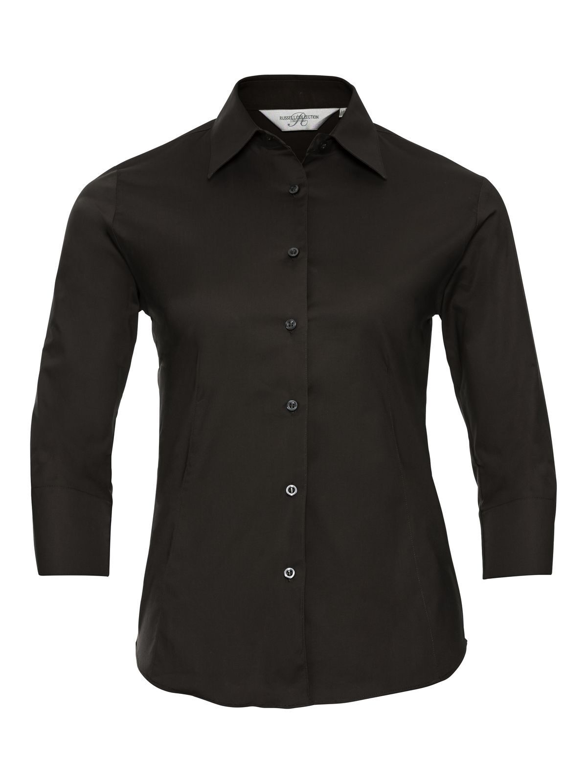Ladies' Long Sleeve Classic Pure Cotton Poplin Shirt - CQ - Chocolate