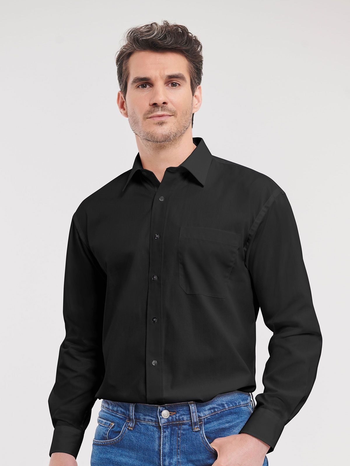 Men's Long Sleeve Classic Pure Cotton Poplin Shirt