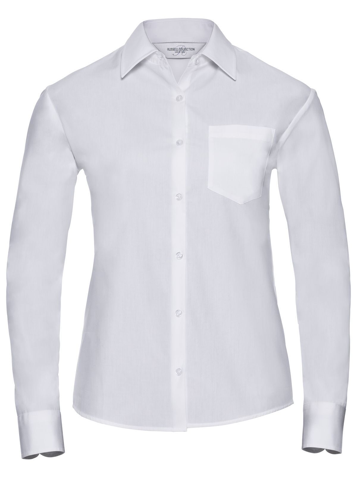 Ladies' Long Sleeve Classic Pure Cotton Poplin Shirt - 30 - White