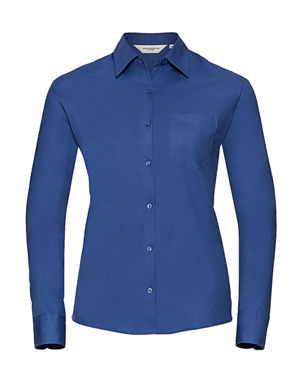 Ladies' Long Sleeve Classic Pure Cotton Poplin Shirt - ZT - Aztec Blue