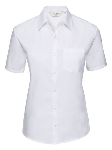 Pure cotton poplin shirt with short sleeves - 30 - White