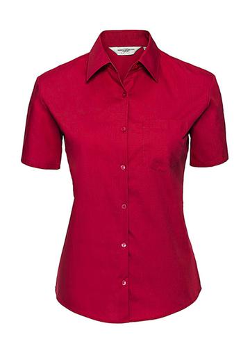 Pure cotton poplin shirt with short sleeves - CR - Classic Red