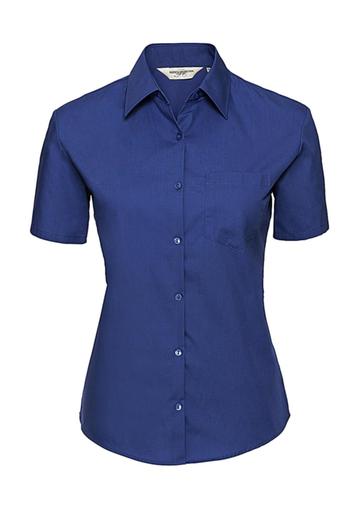 Pure cotton poplin shirt with short sleeves - ZT - Aztec Blue