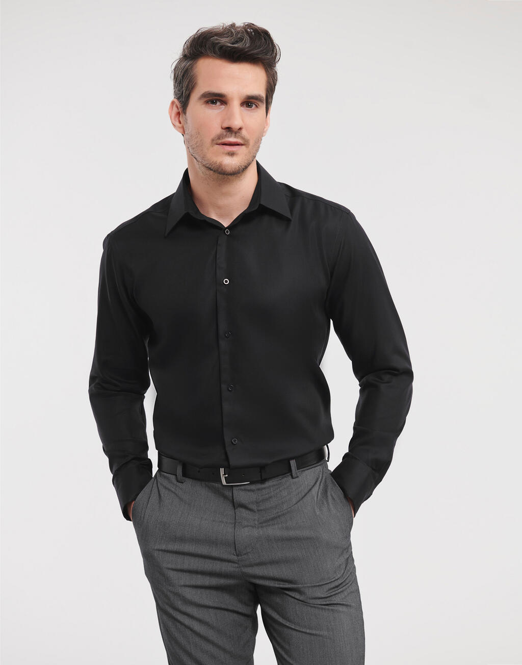 Men's Long Sleeve Tailored Ultimate Non-Iron Shirt - BZ - Bright Sky