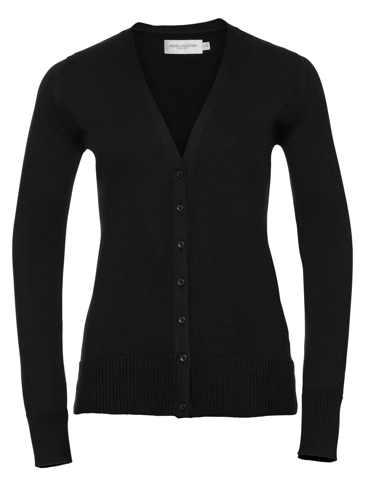 Gebreid damesvest met V-hals - 36 - Zwart