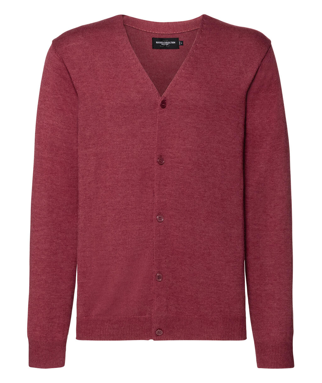 Men's V-neck cardigan - MC - Cranberry Marl
