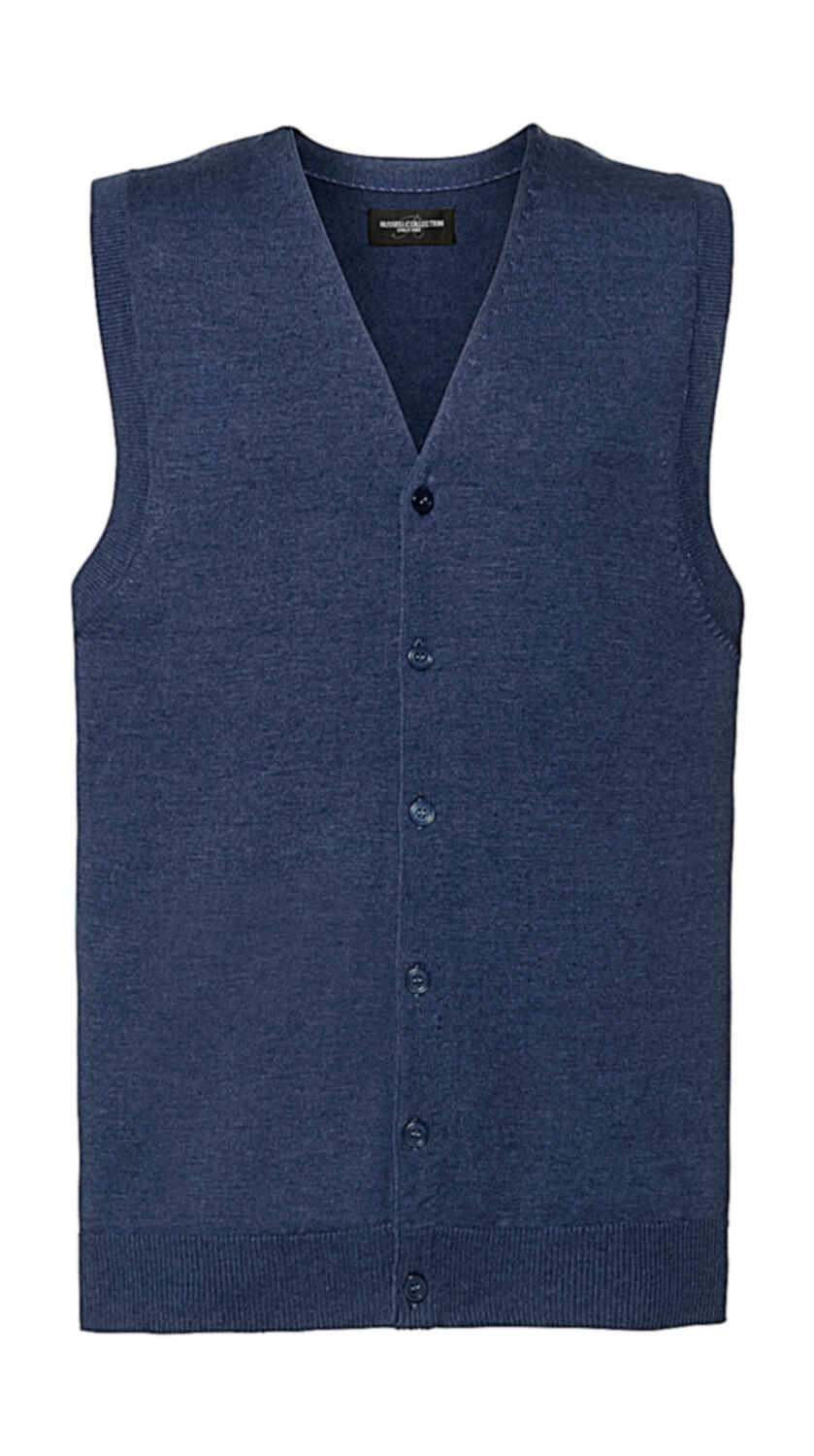 Herenvest met V-hals - D2 - Denim gemêleerd