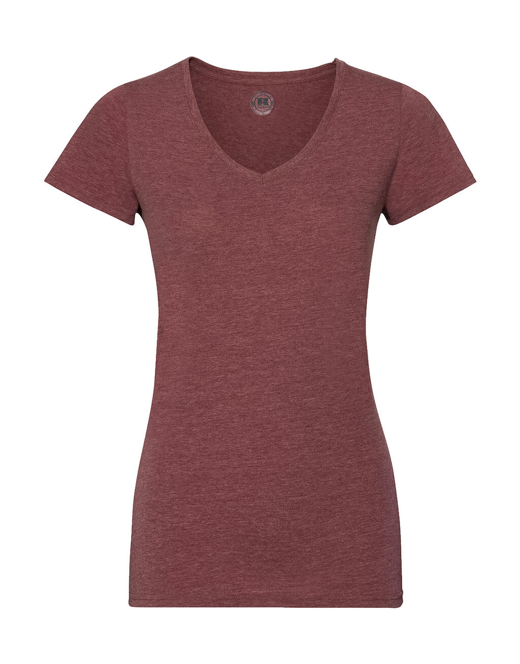 HD dames T-shirt met V-hals - MM - Kastanjebruine Mergel