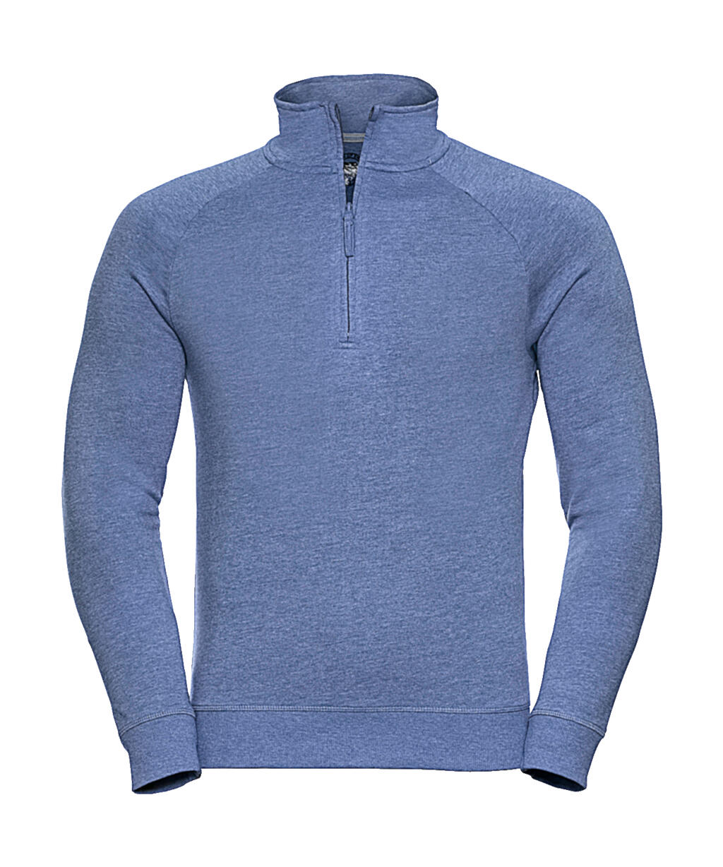 Herensweatshirt met 1/4 rits en HD French Terry-afwerking - M3 - Blauwe Mergel