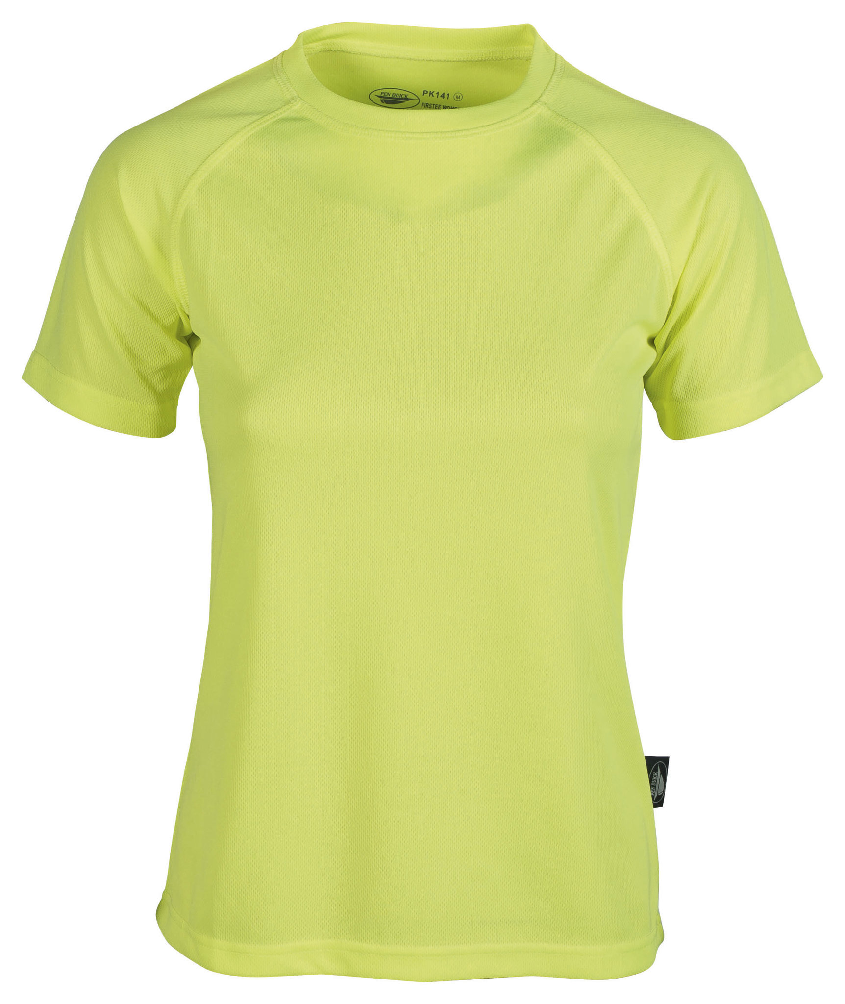 Firstee Women's Crew Neck Short Sleeve Sports Shirt - GR - Fluorescent Green