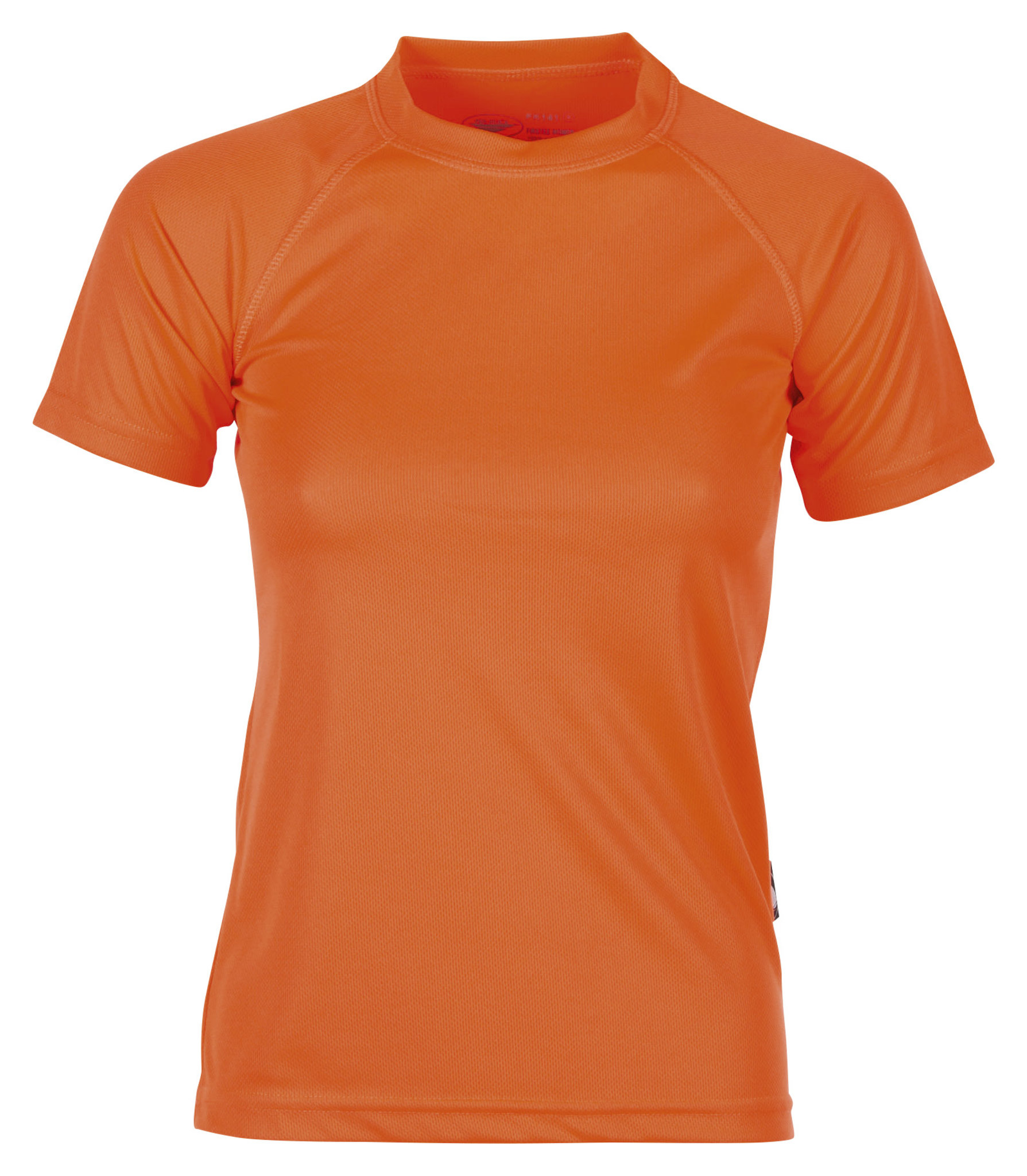 Firstee Women's Crew Neck Short Sleeve Sports Shirt - OR - Orange