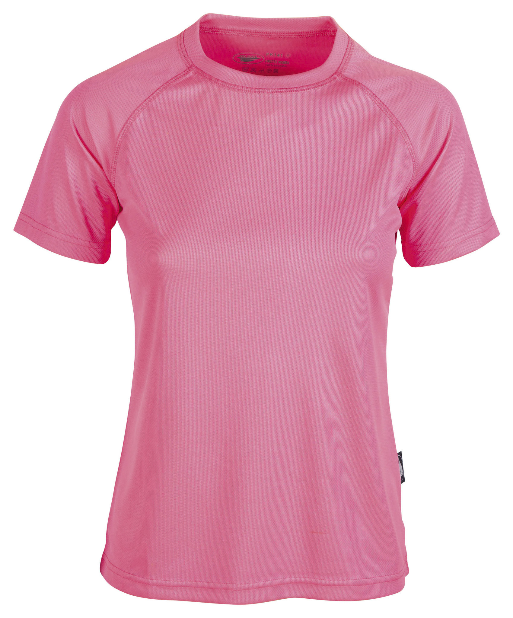 Firstee Women's Crew Neck Short Sleeve Sports Shirt - PK - Fluorescent Pink