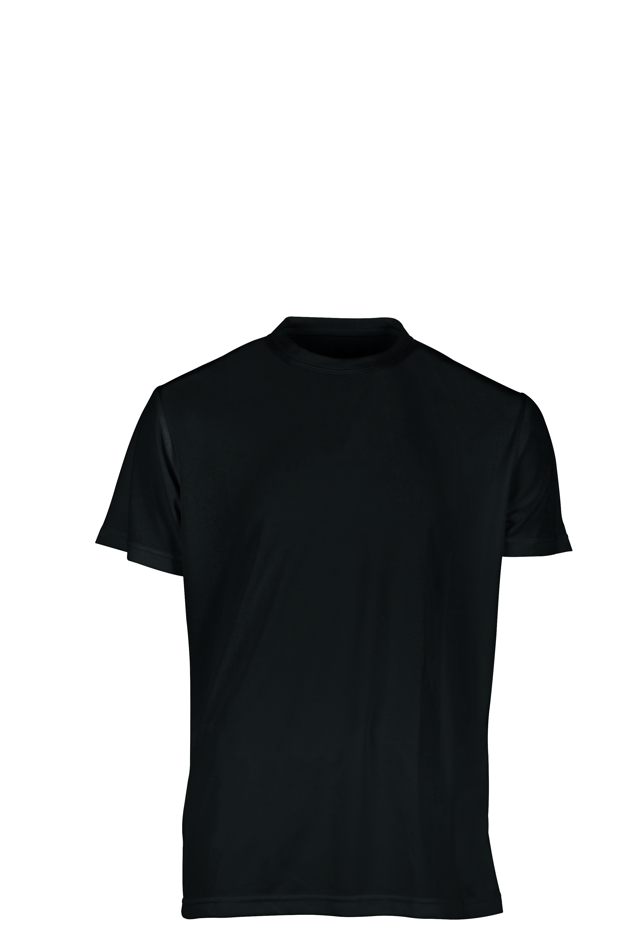 Short-Sleeved Crew Neck Sports Shirt - BK - Black