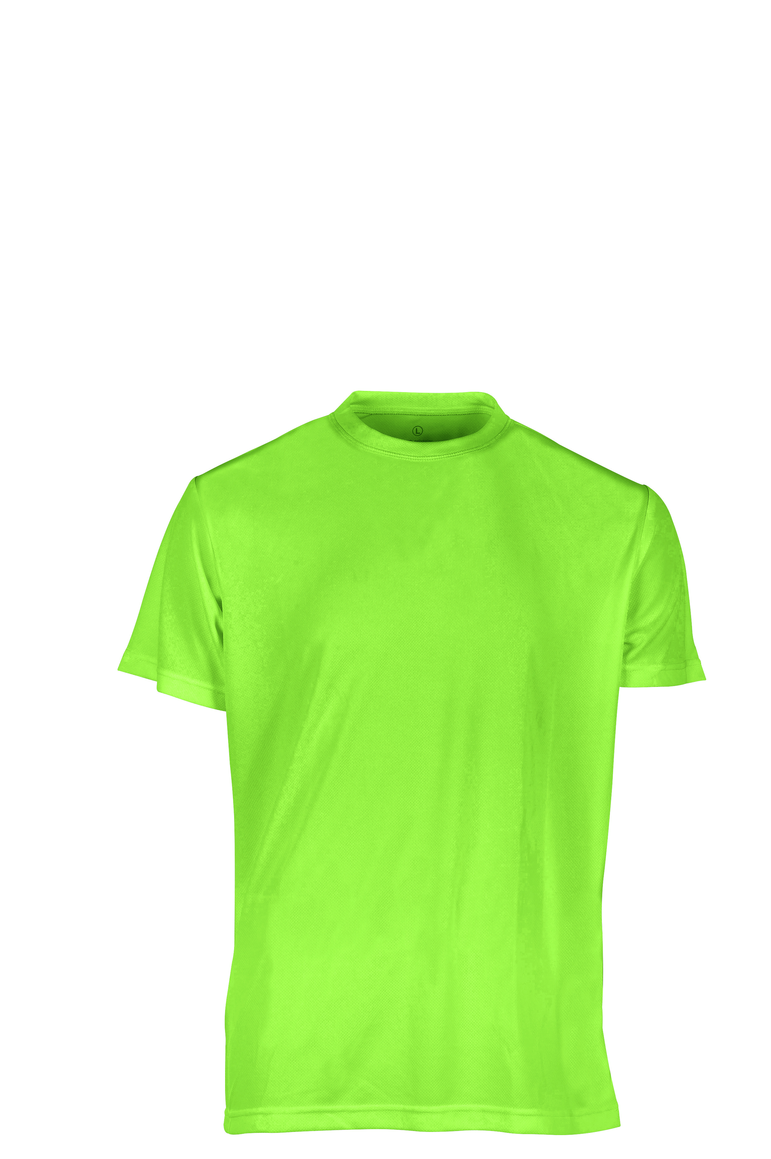 Short-Sleeved Crew Neck Sports Shirt - GR - Fluorescent Green